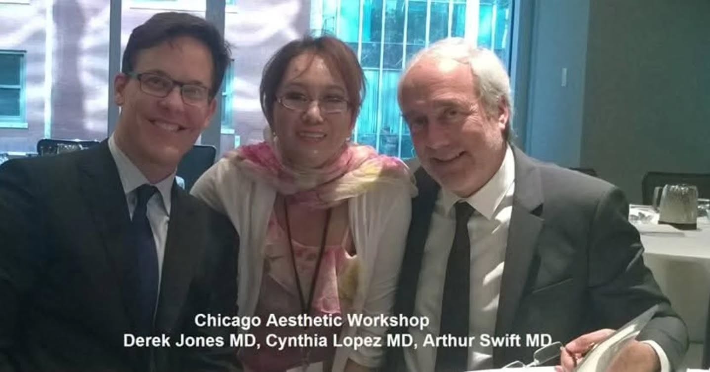 Dr. Cynthia Lopez at the Chicago Aesthetic Workshop with Dr. Derek Jones and Dr. Arthur Swift