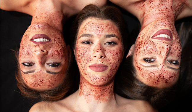 3 girls with regenerative facial on their faces